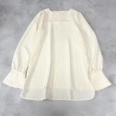 2025SS♡バンヤードストーム　タックスリーブブラウス　ストライプ　アイボリー