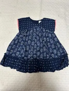 baby GAP ネイビー花柄フリルトップス 18-24ヶ月