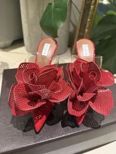 Alaïa レッド　ハイヒール　サンダル　ミュール　アライアのサムネイル