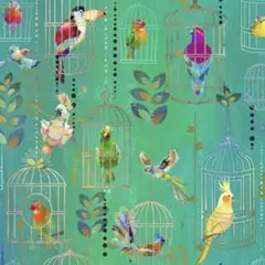 輸入生地　USAコットン(TROPICAL BIRDS)