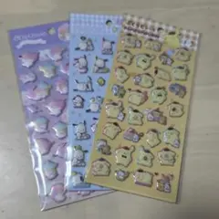 ぷくっとシール　ポムポムプリンなど 3枚セット