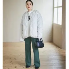 裏起毛　パンツ　M グリーン　緑　ズボン　ボトム　秋冬　レギパン　レギンス