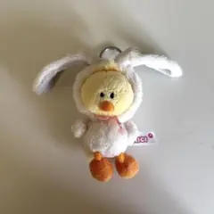 NICI スノーラビットフード キーホルダー うさぎ ひよこ