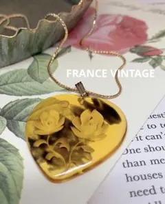 フランス ヴィンテージ べっ甲 インタリオ ネックレス ユーロ アンティーク