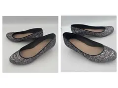 グリッターシルバーポインテッドトゥパンプス