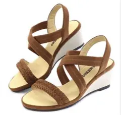 クロールバリエ　クロスウェッジサンダル　23.5cm