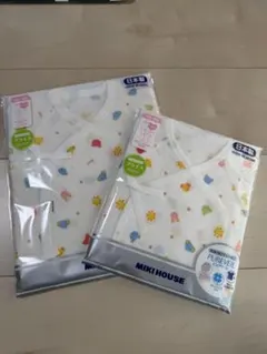 【新品・未開封】ミキハウス 動物柄 シャツ肌着 50-60サイズ 2枚セット