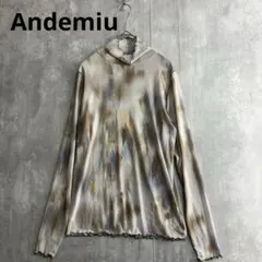 Andemiu アンデミュウ　シアートップス　ステイン柄　長袖　シースルーのサムネイル