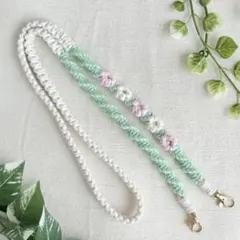 マクラメ編み　スマホショルダーストラップ　no.138