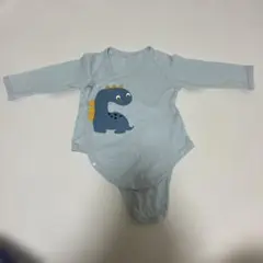 恐竜プリント グレー ロンパース