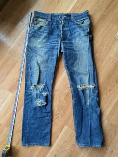リーバイス　501 ダメージ加工 ブルー　デニム　ジーンズ