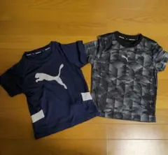 Puma ネイビー＆ブラック　スポーツシャツ 2枚セット サイズ120