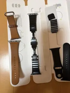 Apple Watch用バンドセット レザー・シリコン42ミリ