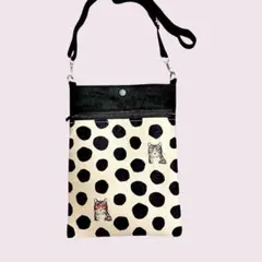 echino エチノ　猫柄　ハンドメイド　ショルダーバッグ