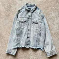 【ダブルクローゼット】デニムジャケット　Gジャン　ライトブルー　フリーサイズ