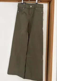 新品H&M Wide Low Waist パンツ カーキ綺麗大人可愛いXSのサムネイル