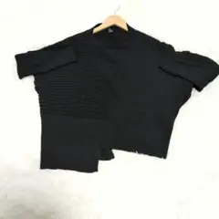 CJM 半袖ニット黒系　（ONE）