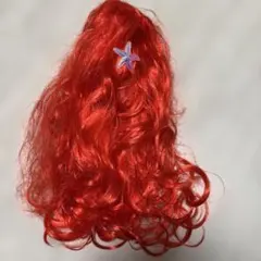 キッズ用ウィッグ　ハロウィンコスプレ　マーメイド人魚姫アリエル風　赤