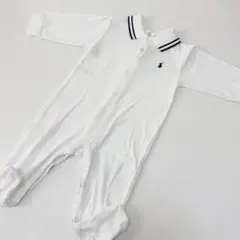 RALPH LAUREN/ラルフローレン/ベビー/足つきロンパース/白/70cm