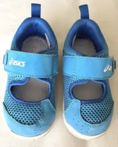 アシックス 14.5cm ベビーキッズ　サンダル　ブルー /洗浄済