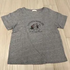 アースミュージック＆エコロジー　Tシャツ グレー ポパイ＆オリーブ