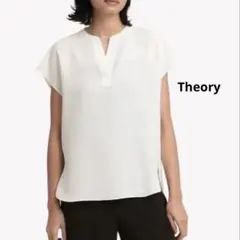 ☆ 美品theory スキッパーブラウス　アイボリー　Sサイズ