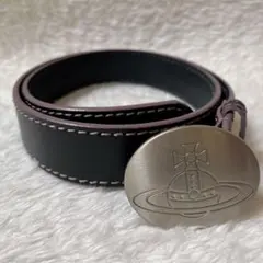 VivienneWestwood レザーベルト　オーブ　プレート　ロゴバックル