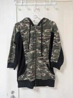 迷彩柄フルジッパーパーカー