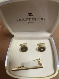 courrèges カフスボタン ネクタイピン セット 木製