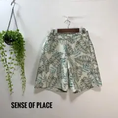 A832 SENSE OF PLACE パンツ 葉っぱ柄 総柄 ショートパンツのサムネイル