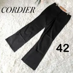 【コルディア】スラックス フレア ストレッチ キュプラ 黒 42 日本製