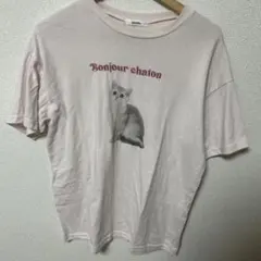 NICE CLAUP 猫　ロゴtシャツ　ピンクのサムネイル
