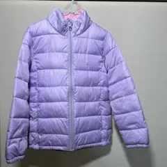 キッズ 中綿ジャンパー 130cm ラベンダー パープル 女の子 洗える 防寒