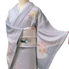 A166愛華 未着用訪問着 相良刺繍 波 花 赤香色 正絹 証紙付き - メルカリ