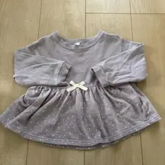 美品　ドット柄トレーナー 95サイズ 薄紫色