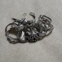 シルバー アートデザイン リングセット