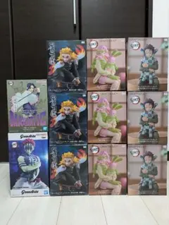 鬼滅の刃フィギュアセット 煉獄杏寿郎 猗窩座 胡蝶しのぶ 甘露寺蜜璃 竈門炭治郎