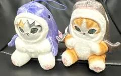 モフサンド　海の生き物にゃん　和　マスコット　紫　黒　2つセット　サメにゃん