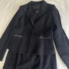 UNTITLED ダークネイビー スカートスーツ 【2】ツイード ラメ