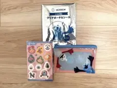 パペットスンスン スシロー クリアポーチ ピンク　スンスン　ノンノン　シール①