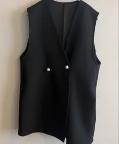 しまむら　パールボタンジレ　ブラック