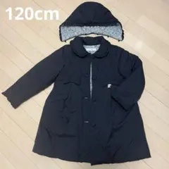 タルティーヌエショコラ リバティ　中綿フード付きコート　ネイビー　120cm