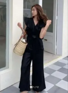 美品　バースデーバッシュ　リネンロンパースのサムネイル