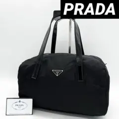 PRADA プラダ ミニボストン ハンドバッグ 三角ロゴ ブラック 黒