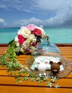 ウェディングブーケ、花冠　造花ブーケ＆花冠　写真2枚目の2点！