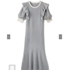 配色パイピングフリルマーメイドスカート