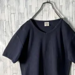 Tシャツ ネイビー AVIREX ニット風生地 しっかり厚め レディースLのサムネイル