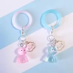 테루 테루 보즈 & 클라우드 참 우산 마커 2종 세트 핑크 & 라이트 블루 메지루시