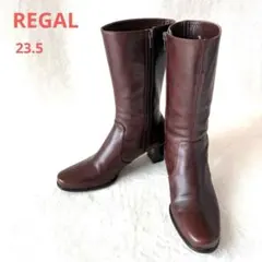 リーガル ハーフブーツ 23.5cm ブラウン 5.5cmヒール
