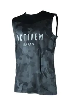 【新品】ActiveM アクティブーム ノースリーブシャツカモ柄 ブラック XL